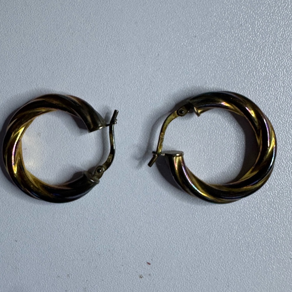 New Copper and Brown Braided Hoop Earrings